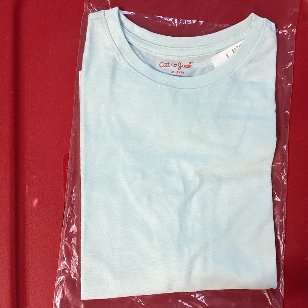 NWT Cat & Jack M 7-8 light green long sleeve pullover top